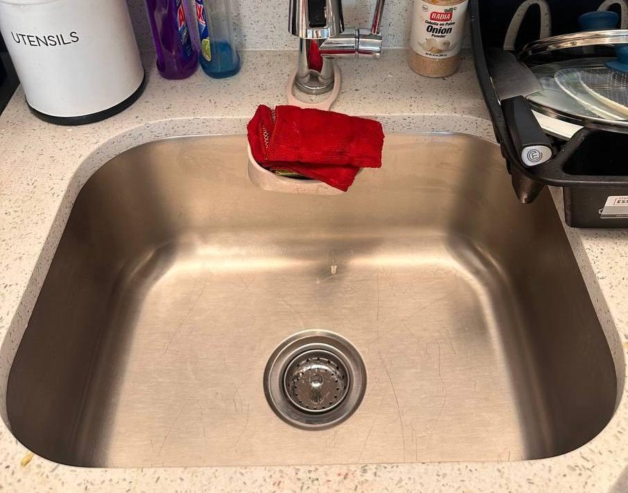 Kitchen sink deep clean — after cleaning