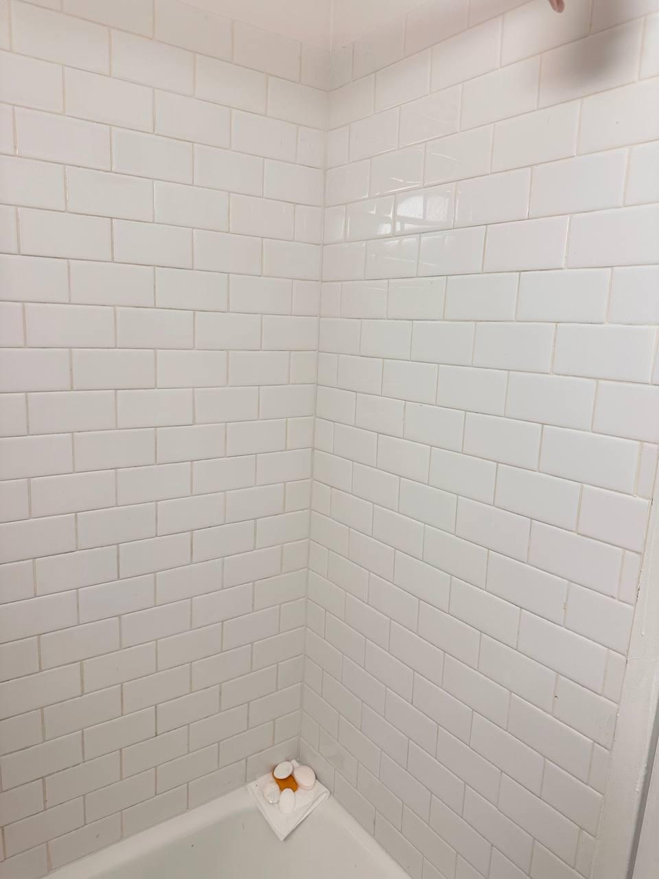 Shower tile & grout — after cleaning