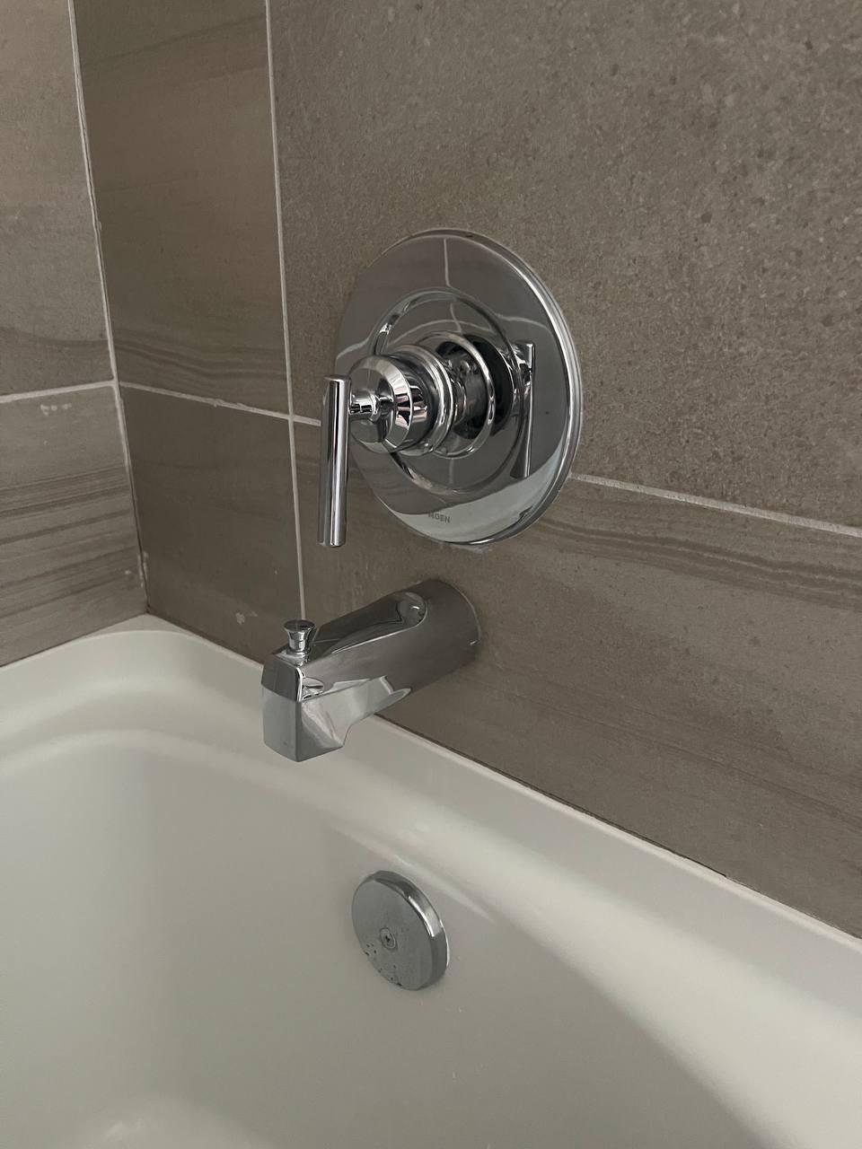Tub fixture descale — after cleaning