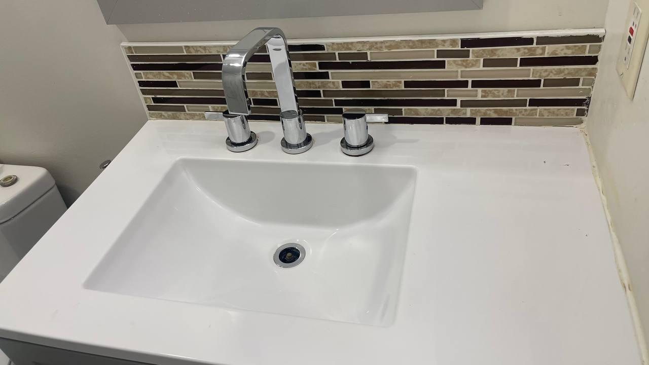 Vanity faucet refresh — after cleaning