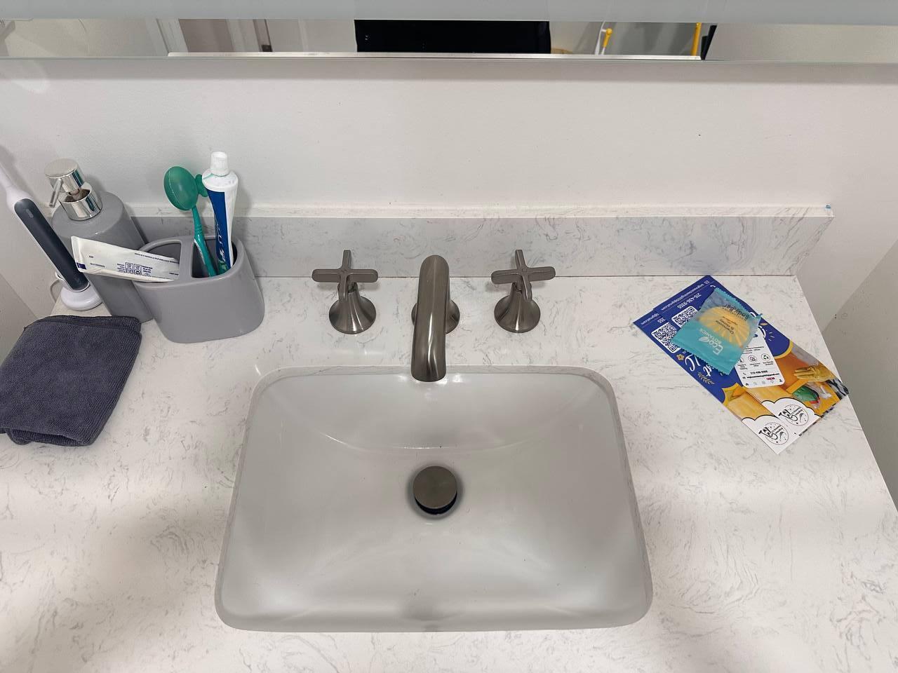 Vanity & sink detail — after cleaning
