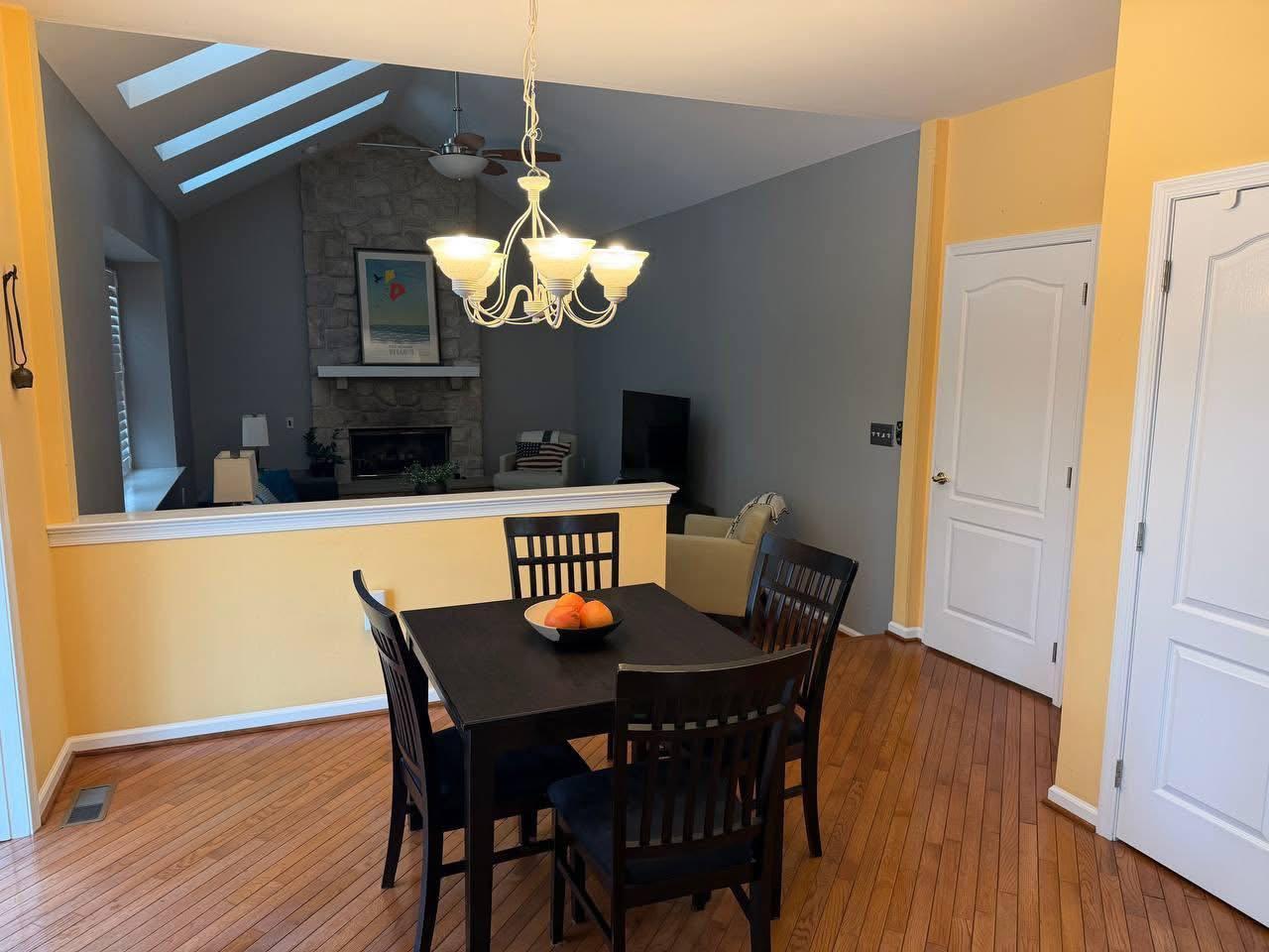 Dining nook with hardwood floors after a routine visit
